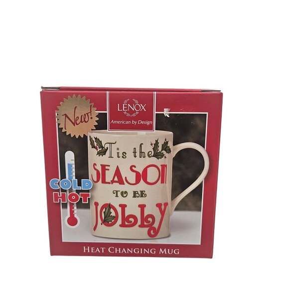 Lenox Heat Changing Christmas Mug Tis the Season Holiday 12oz NIB Coffee Tea - Picture 2 of 11